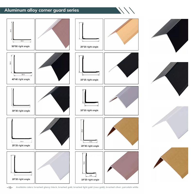 Aluminium decoratieve lijnen die de randen van tegels beschermen en decoreren