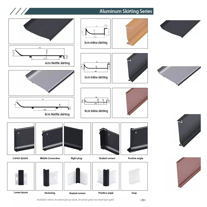 Aluminium decoratieve lijnen die de randen van tegels beschermen en decoreren